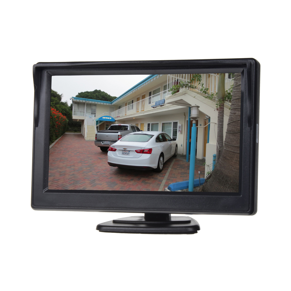 LCD monitor 5" černý na palubní desku s možností instalace na HR držák - 80063
